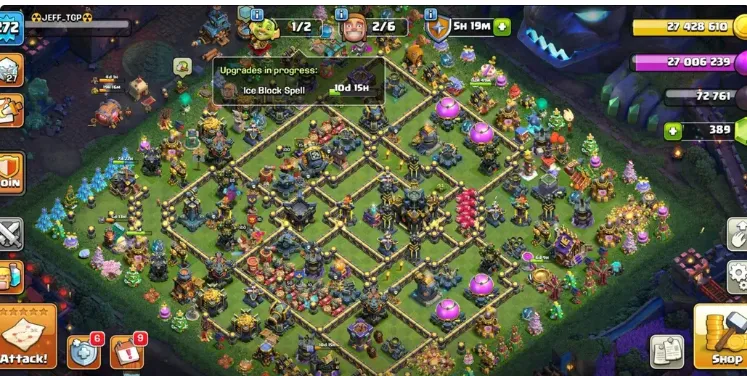 COC550 3 SCENERY TH17 FULL MAX EXP 272 HERO 100 100 85 75 50 STRONG TROOPS SPELLS PETS EQUIPMENT CN 1500 (G)